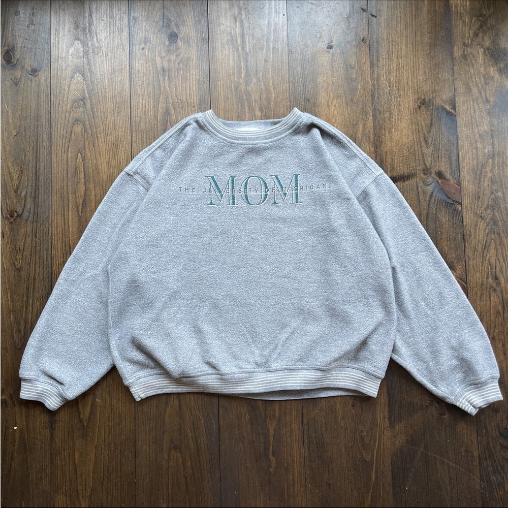 Gray University of Michigan Mom Sweater